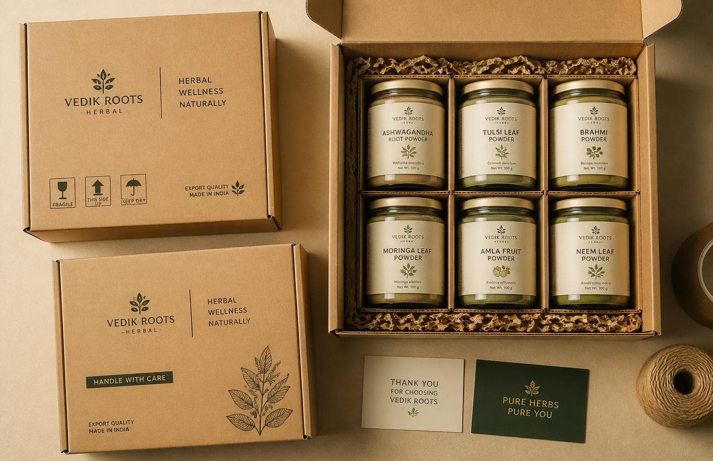 Export cartons packed with herbal product jars